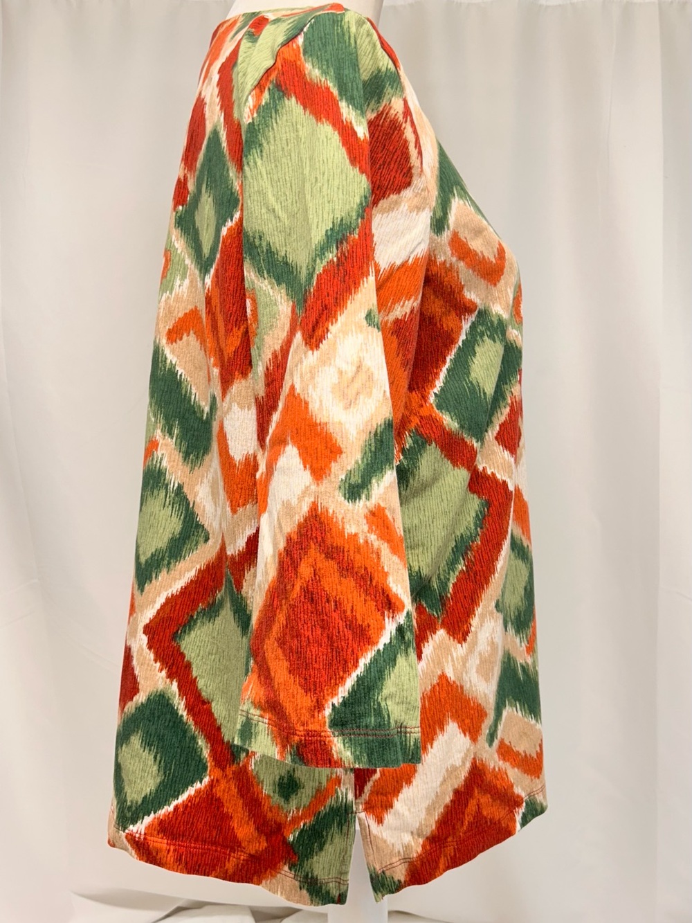 Alfred Dunner Green, Orange & Cream Geometric 3/4 Sleeve Tunic Size Large - Picture 4 of 9